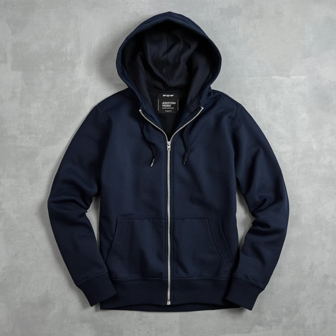 Navy Blue Zip Up Hoodie